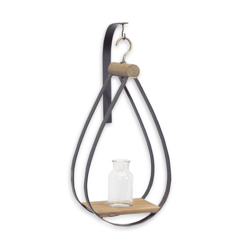 Melrose International Hanging Vase in Teardrop Frame Set of 2