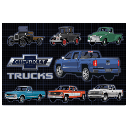Open Road Brands Chevrolet Truck Collage Novelty Tin Sign
