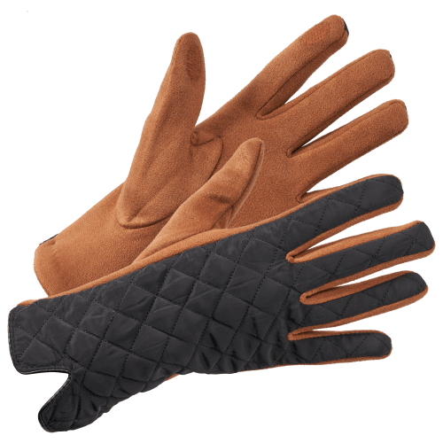 Natural Reflections Quilted Faux-Suede Gloves