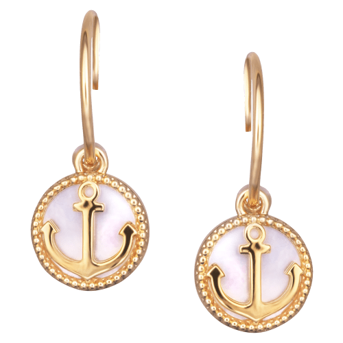 Amanda Blu Mother of Pearl Anchor Earrings