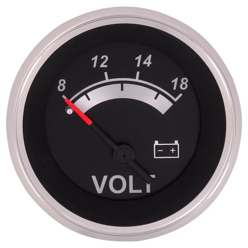 Sierra Black Sterling Voltmeter Gauge