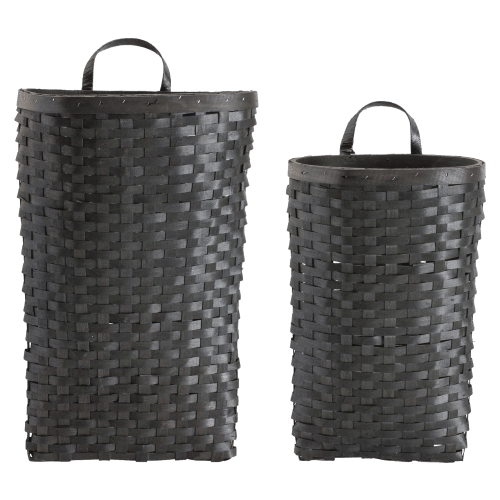 Melrose International Woven-Wood Wall Baskets Set of 2