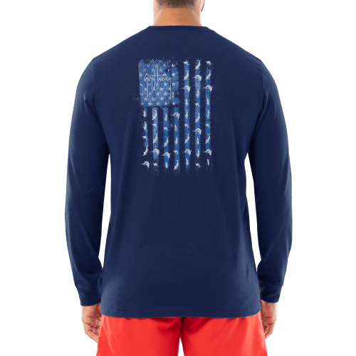 Guy Harvey Tonal USA Long-Sleeve T-Shirt for Men