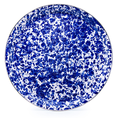 Golden Rabbit Enamelware Cobalt Swirl Tray