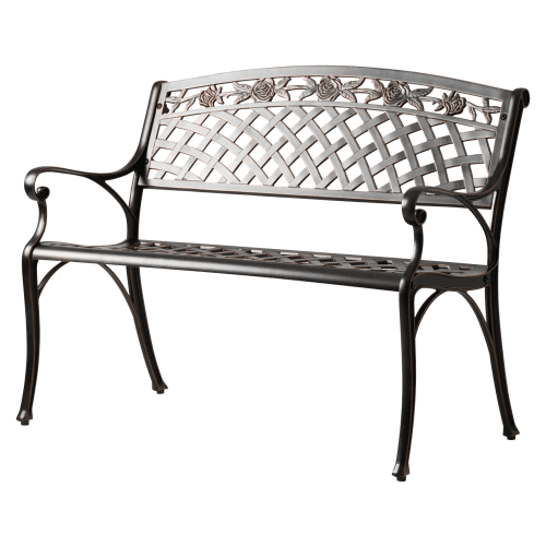 Balkene Home Scarlet Cast-Aluminum Patio Bench