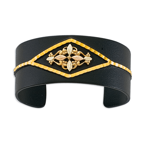 Landstrom's Black Hills Gold Black Powder-Coated 1" Cuff Bracelet