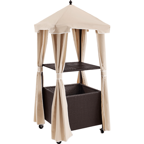 Crosley Palm Harbor Outdoor Wicker Towel Valet with Sand Cover