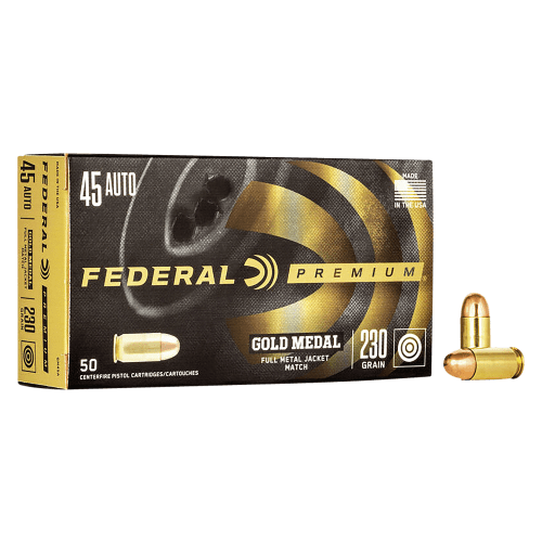 Federal Premium Gold Medal .45 ACP 230 Grain FMJ Handgun Ammo