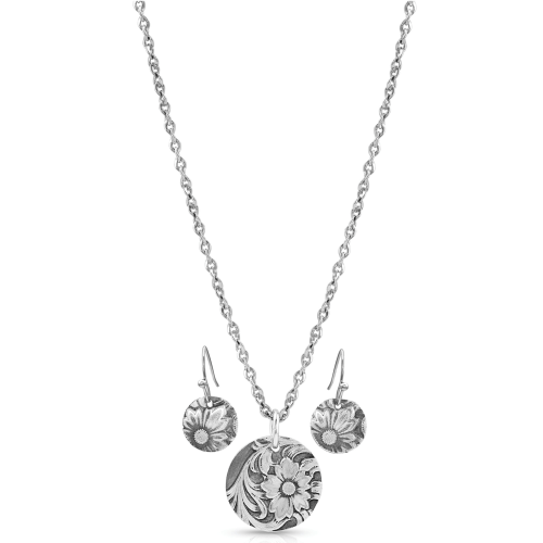 Montana Silversmiths Art Of The Buckle Necklace and Earrings Set