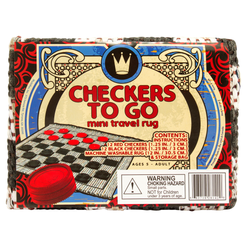 Channel Craft Checkers to Go Mini Travel Rug Checkers Set