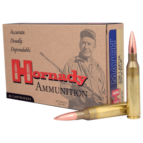 Hornady Match .338 Lapua Mag 250 Grain Centerfire Rifle Ammo