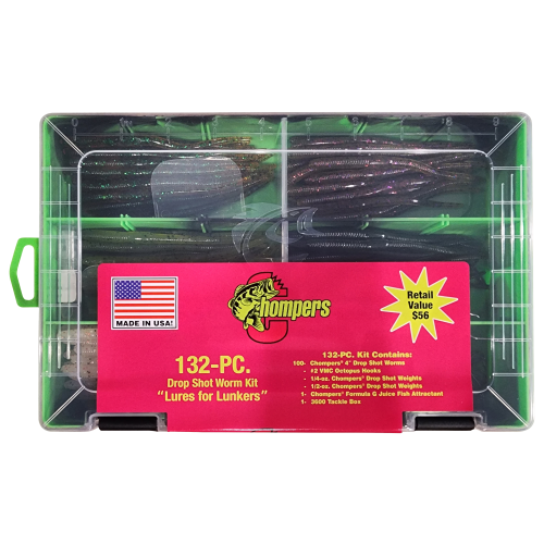 Chompers Drop Shot Worm 132-Piece Kit