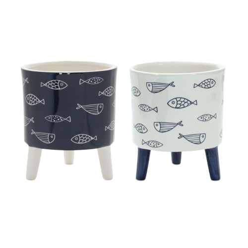 Melrose International Decorative Fish Pots with Legs
