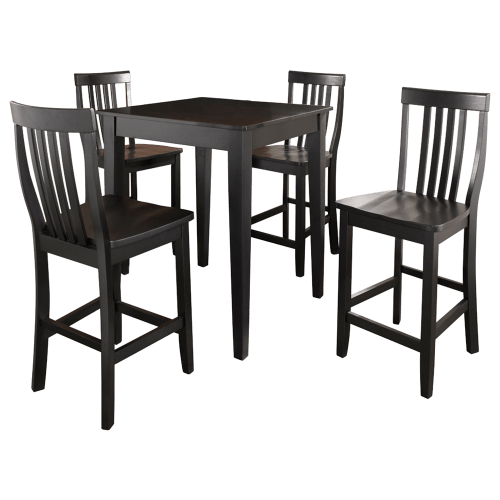 Crosley Pub 5-Piece Dining Set with School House Stools