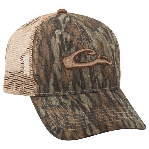 Drake Waterfowl 6-Panel Camo Duck Head Logo Mesh-Back Cap