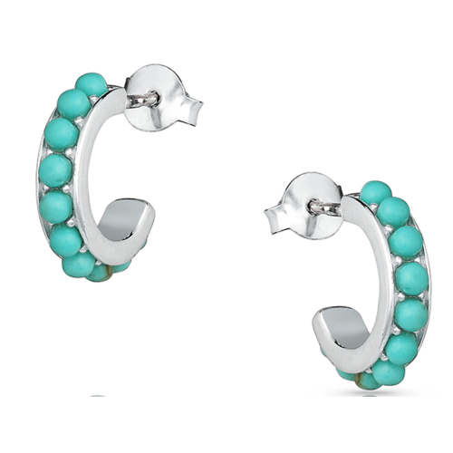 Montana Silversmiths Studded In Turquoise Mini Hoop Earrings
