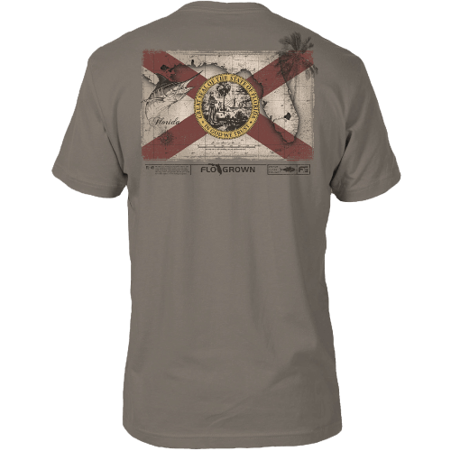 FloGrown Vintage Flag Map Short-Sleeve T-Shirt for Men