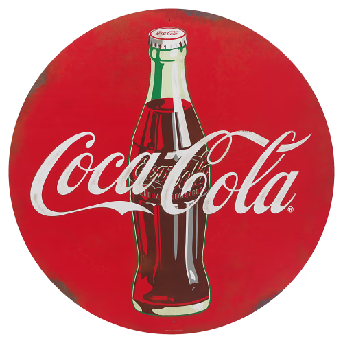 Open Road Brands Coca-Cola Classic Logo Round Metal Sign