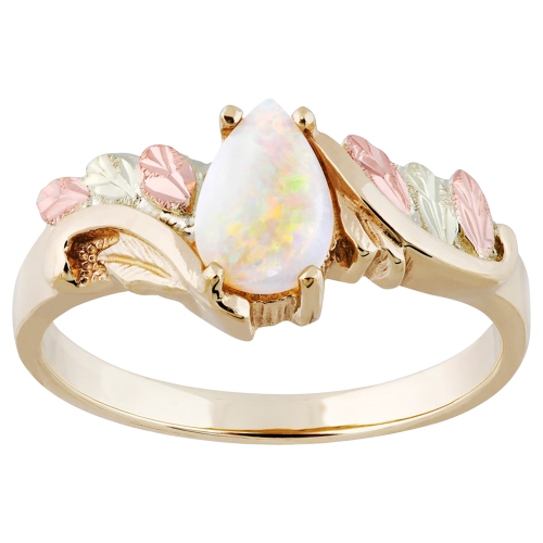 Black Hills Gold Tear Drop Oval Ring for Ladies