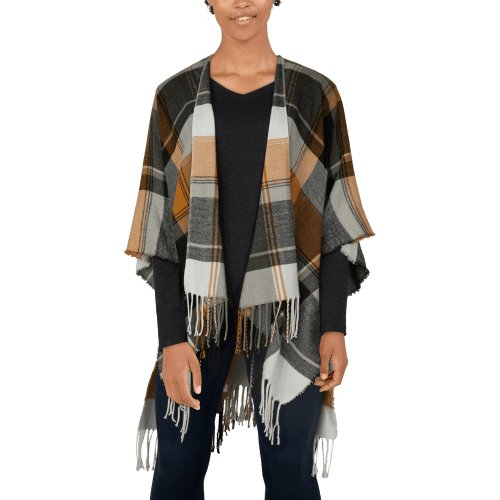 Natural Reflections Flannel Fest Ruana for Ladies