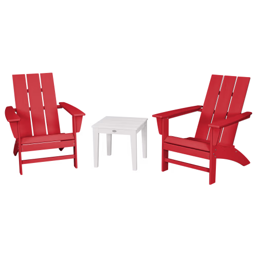 POLYWOOD Modern Adirondack 3-Piece Set with Newport End Table