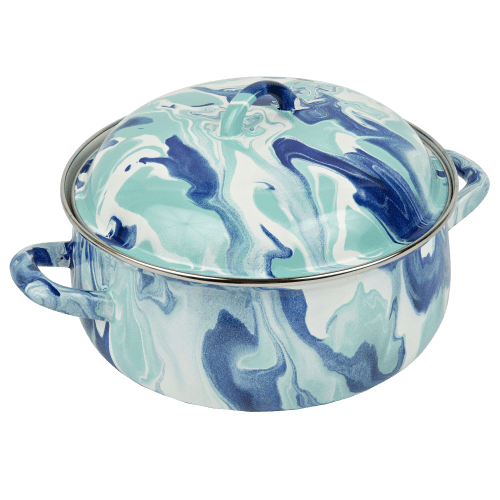 Golden Rabbit Lagoon Enamelware Dutch Oven