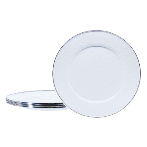 Golden Rabbit White Enamelware Collection Dinner Plate Set