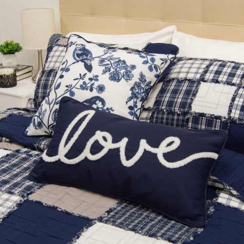 Donna Sharp Checkerboard Indigo 2-Piece Decorative Pillow Set