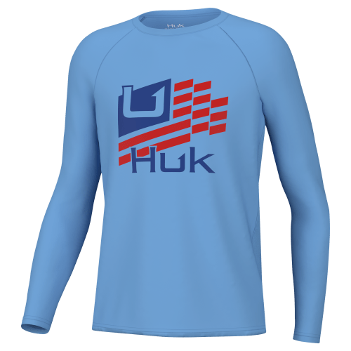 Huk Pursuit Stripes Performance Long-Sleeve Crew for Kids