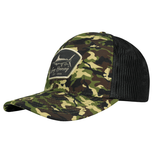 Guy Harvey Fishy Green Camo Mesh-Back Trucker Cap