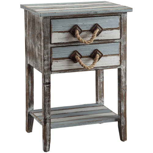 Crestview Collection 2-Drawer Weathered Wood Table