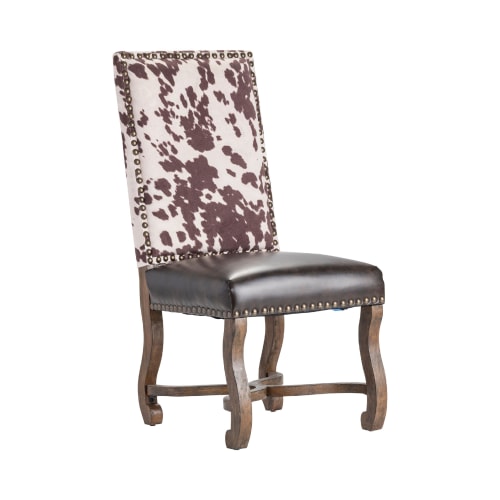 Crestview Collection Faux-Cowhide Side Chair