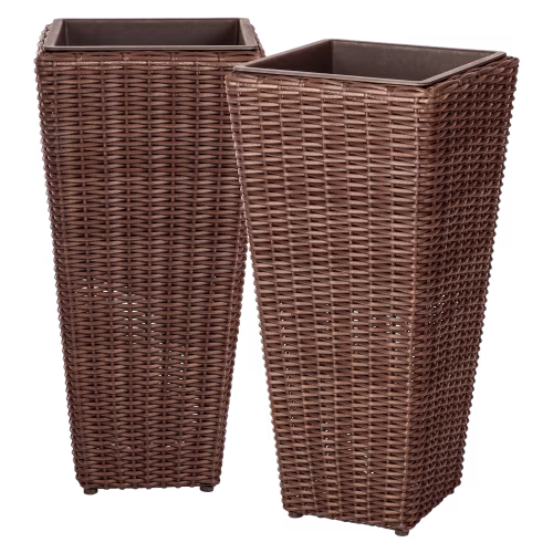 Patio Sense Alto 2-Piece Wicker Planter Set