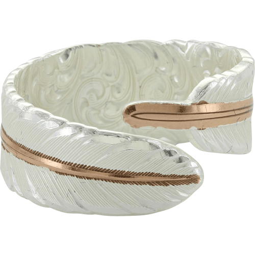 Montana Silversmiths Silver and Rose Gold Feather Ring