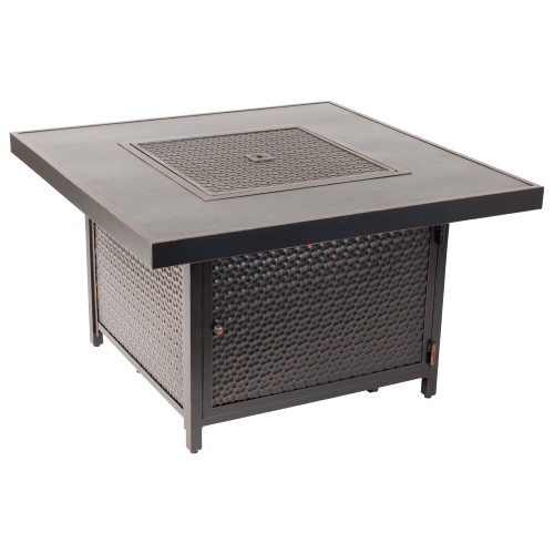 Fire Sense Weyland Aluminum Square Liquid Propane Gas Fire Pit