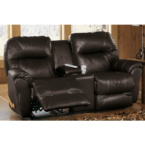 Best Home Furnishings Bodie Leather Love Seat with Console