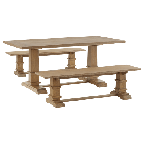 Crosley Joanna 3-Piece Dining Set with 2 Benches
