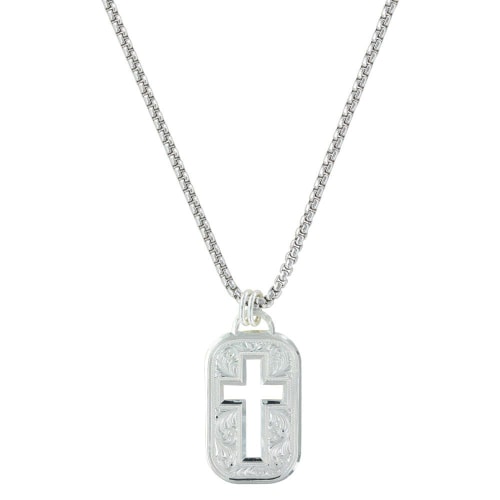 Montana Silversmiths Western Lace Cross Cutout Token Necklace