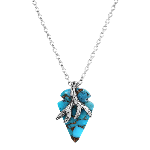 Montana Silversmiths Antlers Point Turquoise Arrowhead Necklace