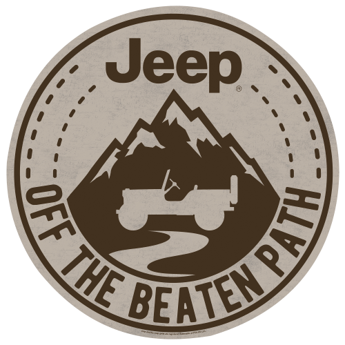 Open Road Brands Jeep Patch Round Embossed Metal Sign