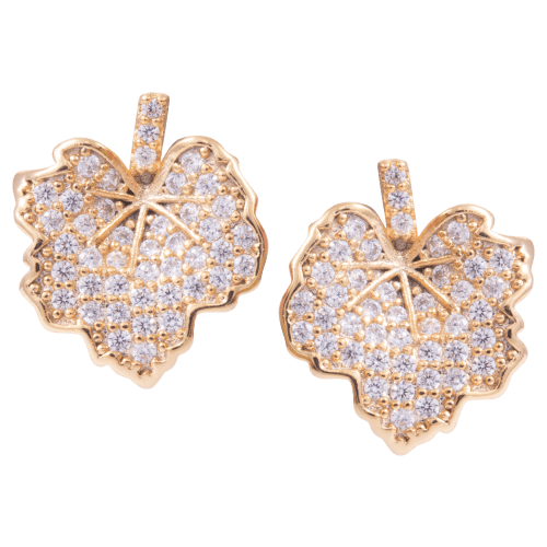 Amanda Blu Cubic Zirconia Leaf Earrings