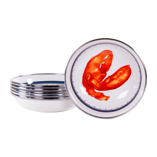 Golden Rabbit Enamelware 6-Piece Lobster Tasting Dishes