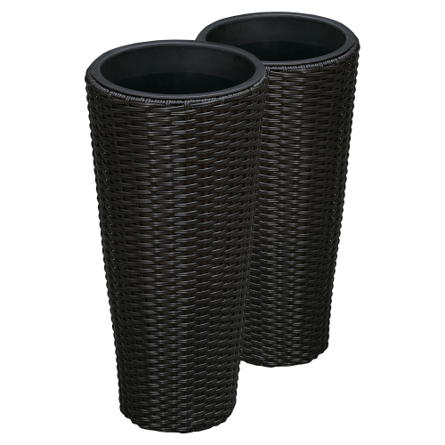Balkene Home Noah 2-Piece Round Wicker Planter Set