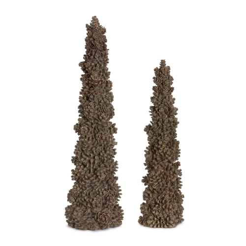 Melrose International Pine-Cone Trees Set of 2