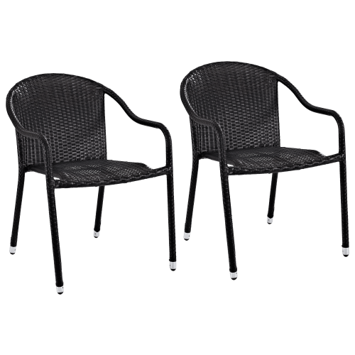 Crosley Palm Harbor Stackable Outdoor Wicker Chair Set