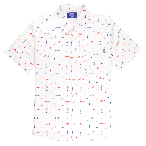 AFTCO Boat Bar Short-Sleeve Woven Shirt for Men