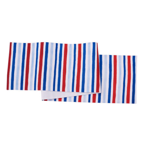 C&F Home Watercolor Patriotic Striped Table Runner