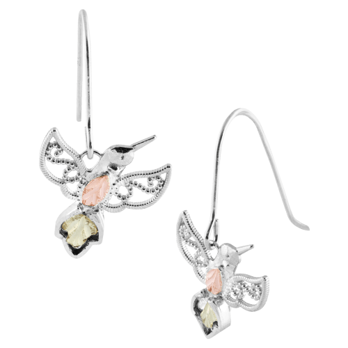 Black Hills Gold Sterling Silver Hummingbird Earrings