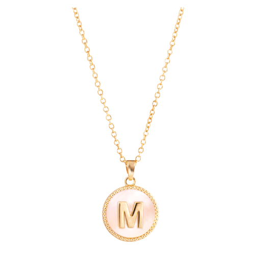 Amanda Blu Mother of Pearl M Initial Necklace
