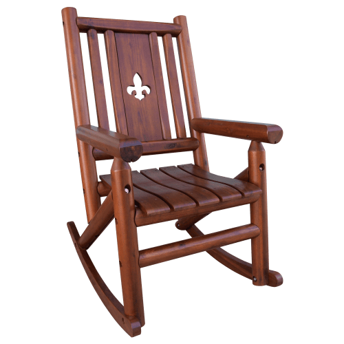 Leigh Country Amber Log Fleur de Lis Porch Rocker